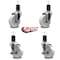 Service Caster 4'' Nylon Wheel Swivel 1-5/8'' Expanding Stem Caster Set 2 Brakes, 4PK SCC-EX20S414-NYS-2-TLB-2-158 - alternate 5